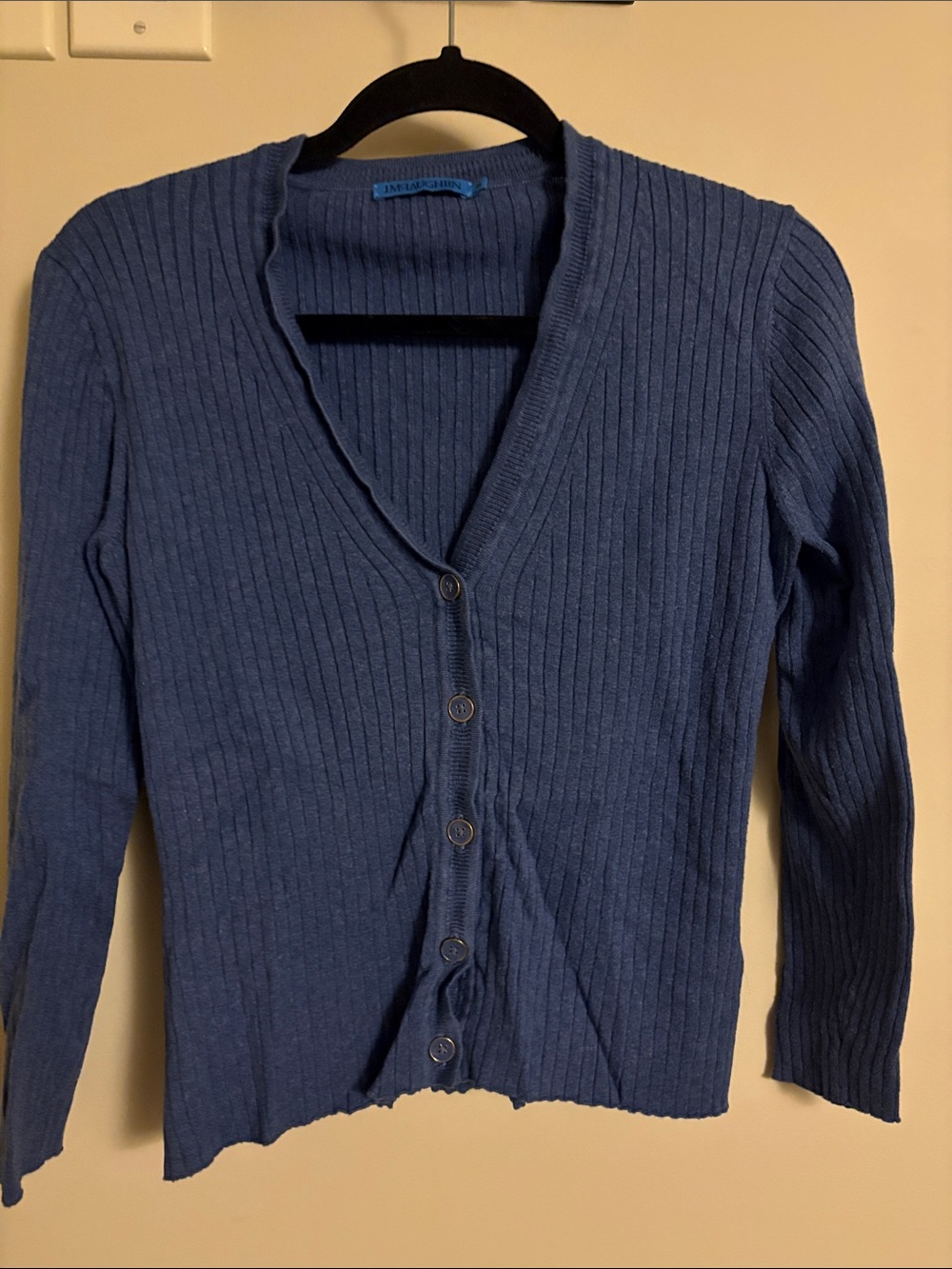 J. McLaughlin Ribbed Button-Front Sweater Cardigan Medium